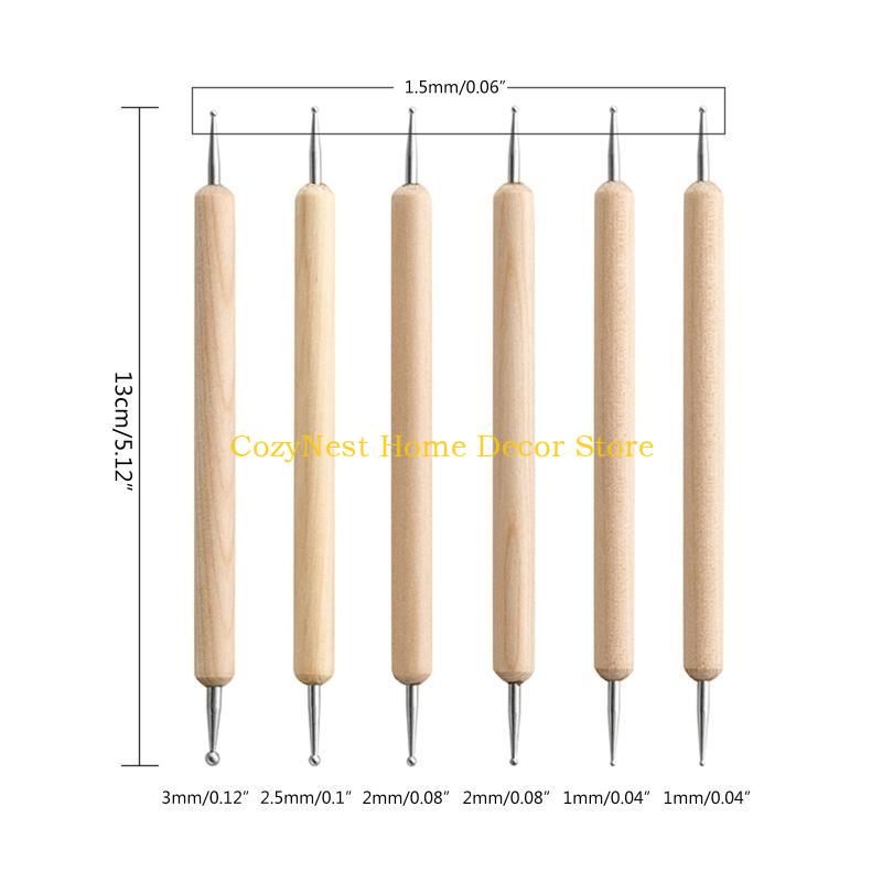 92MF Kids Clay Sculpting Tools Ball Styluses Dotting Modeling Double-Head Ceramic Pottery Tool for Shaping Sculpting 10 Set