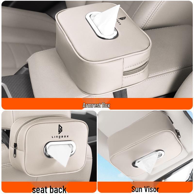 High-End Coco Uni Car Center Console Armrest Tissue Box Pouch