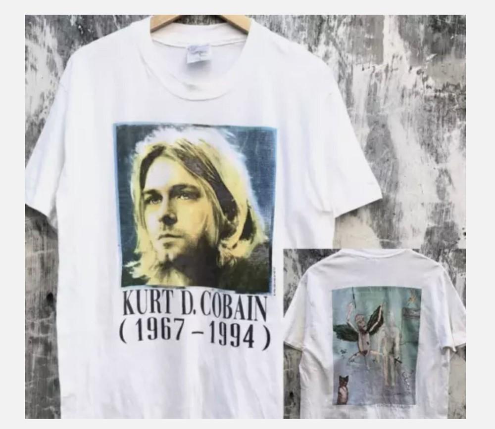 Винтажная футболка в память о Курте Кобейне 1967-1994, двусторонняя, унисекс M