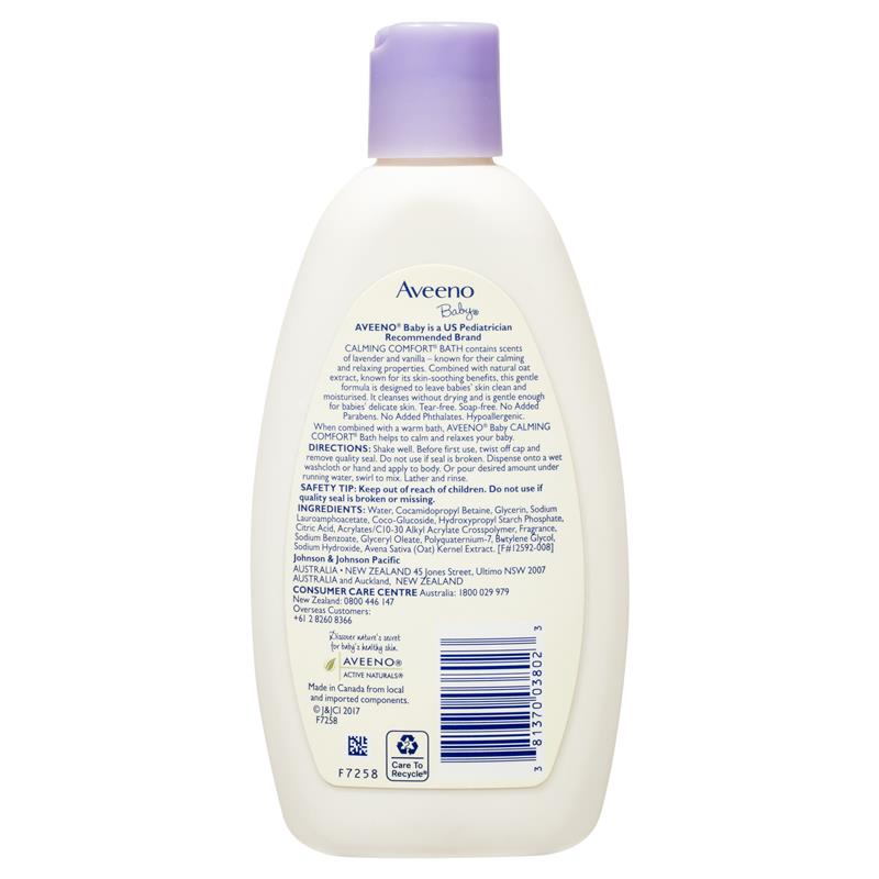 Aveeno Băi Liniștitoare pentru Bebeluși cu Parfum de Lavandă și Vanilie 236mL