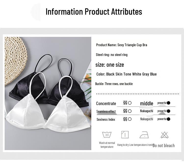 French Triangle Cup Wireless Bra with Adjustable Straps and Beautiful Back Design