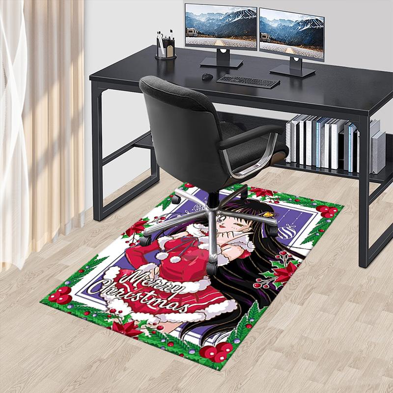 

1pc Merry Christmas! Usagi Tsukino Sailor Moon Anime Cartoon Design Office Chair Mat, Non-Slip Carpet for Home Decor, Suitable for All Seasons.O029 60cm by 90cm