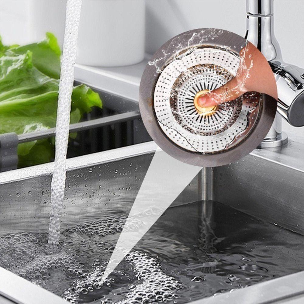 Pop-Up Sink Leak Stopper Anti Odor Kitchen Anti-Clogging Practical Bounce Core Drainer