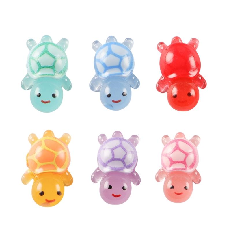 5Pcs Mini Luminouses Turtles Home Landscaping Resins Crafts Glowing Turtles Garden FishTank Miniatures