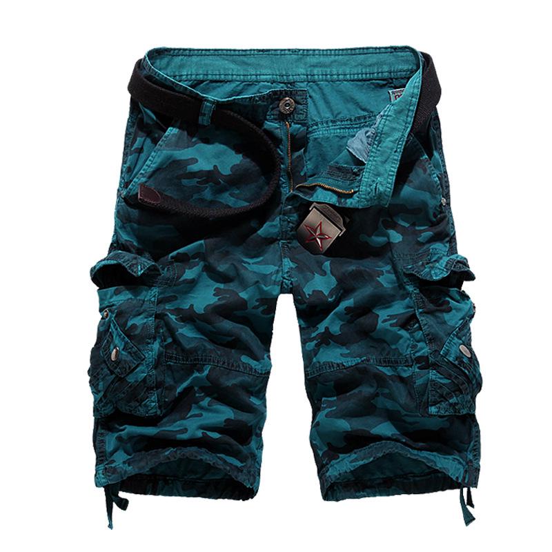 Men's Large Camouflage Multi-Pocket Loose Work Shorts