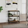 vidaXL Bookcase Smoked Oak 60x33x70.5 Cm Wood-based Material and Steel