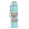1 PZ Koala Grigio Foglia di Eucalipto 750ml Plastica Colorata Borraccia Sportiva Tappo Flip-Top a Cannuccia Anti-perdita Adatta per Sport Ufficio Uso Domestico