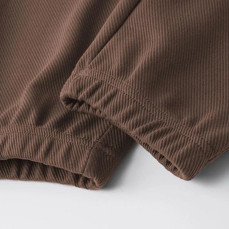 Texture Sensitive, Slightly Elastic Diagonal Closure Men's Pants, Solid Color, Simple, Extra Loose, High Waisted and Ankle Tied