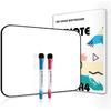 Small Dry Erase White Board for Kids & Students, 12"x 8" Handheld Double-Sided Mini Writing Board | School Home Office Use | 2 Magnetic Marker Pens