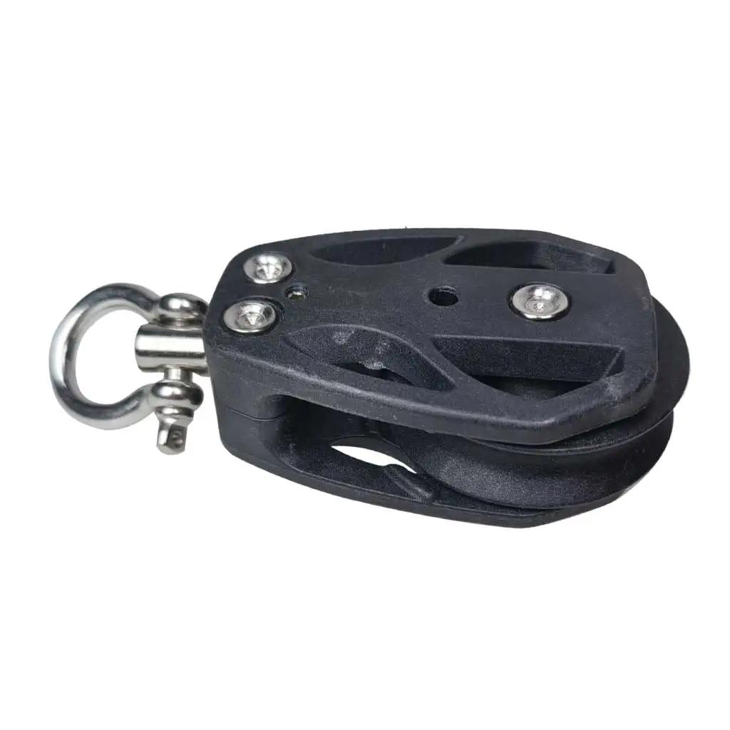 High-Load Sailboat Sheave Block – Single Pulley with Swivel Shackle & Plain Bearing (Durable, Heavy-Duty Marine Hardware)