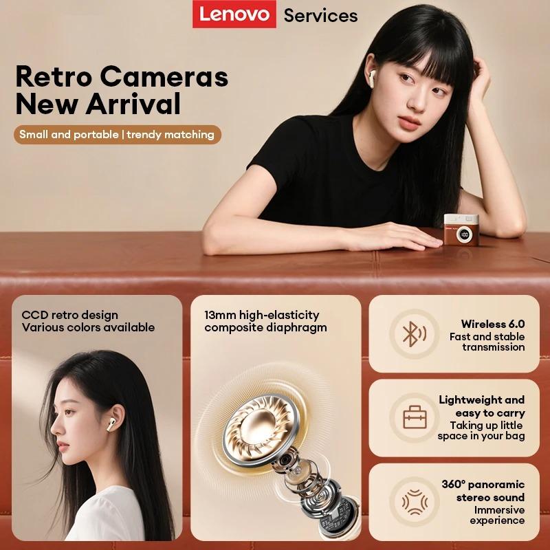 Nová bezdrátová Bluetooth 6.0 sluchátka Lenovo LE218 TWS Stereo ENC potlačení hluku Subwoofer Sportovní Herní Hudební Headset Nízká latence HD hovory s mikrofonem