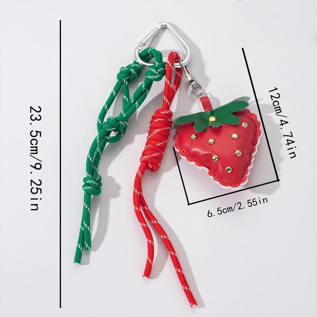 Yogodlns 1pcs Bag Pendant Cut Strawberry For Women Couple Car Decoration Jewelry Gift Accessories Backpack Pendant