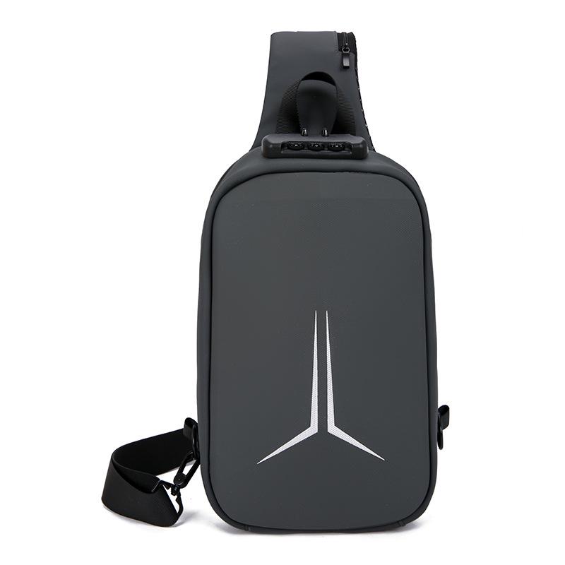 

Мужская водоотталкивающая сумка через плечо с защитой от кражи серый