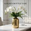 Golden Metal Vase for Home & Office Decor | Flower Vase for Living Room, Dining Table & Corner Decor | Elegant Home Decoration