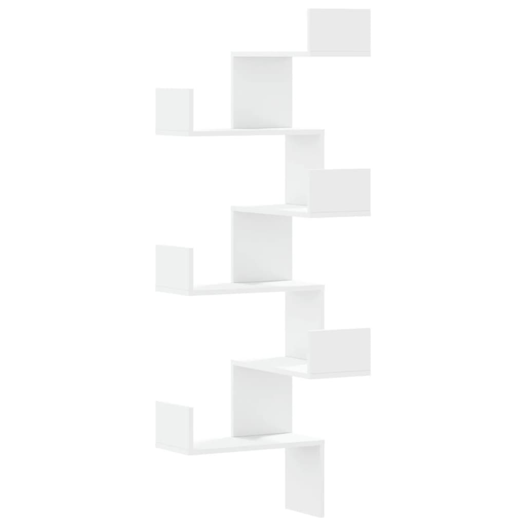 6-Tier Irregular Corner Shelf, Storage and Display Racks for Living Room, Bedroom, Hallway, Entryway, and Bathroom, 45x45x147cm