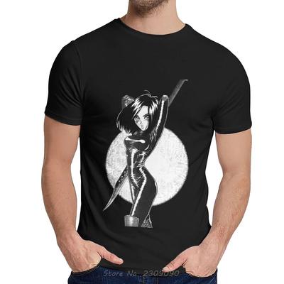 Nové Pánské Bavlněné Tričko Battle Angel Alita Anime Tričko Pánské Potisk Kulatý Výstřih Tričko Hip Hop Trička Harajuku Anime
