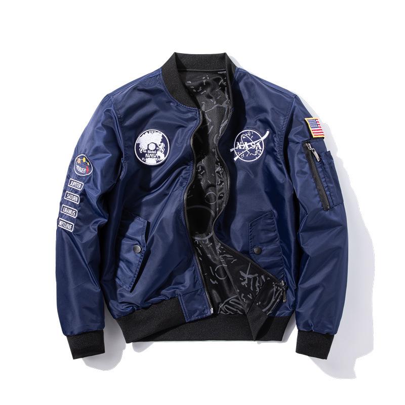 Jaqueta Esportiva Dupla Face Masculina da NASA: Fato de Voo da Força Aérea para Outono/Inverno - Moda Jovem, Tamanhos Grandes Disponíveis