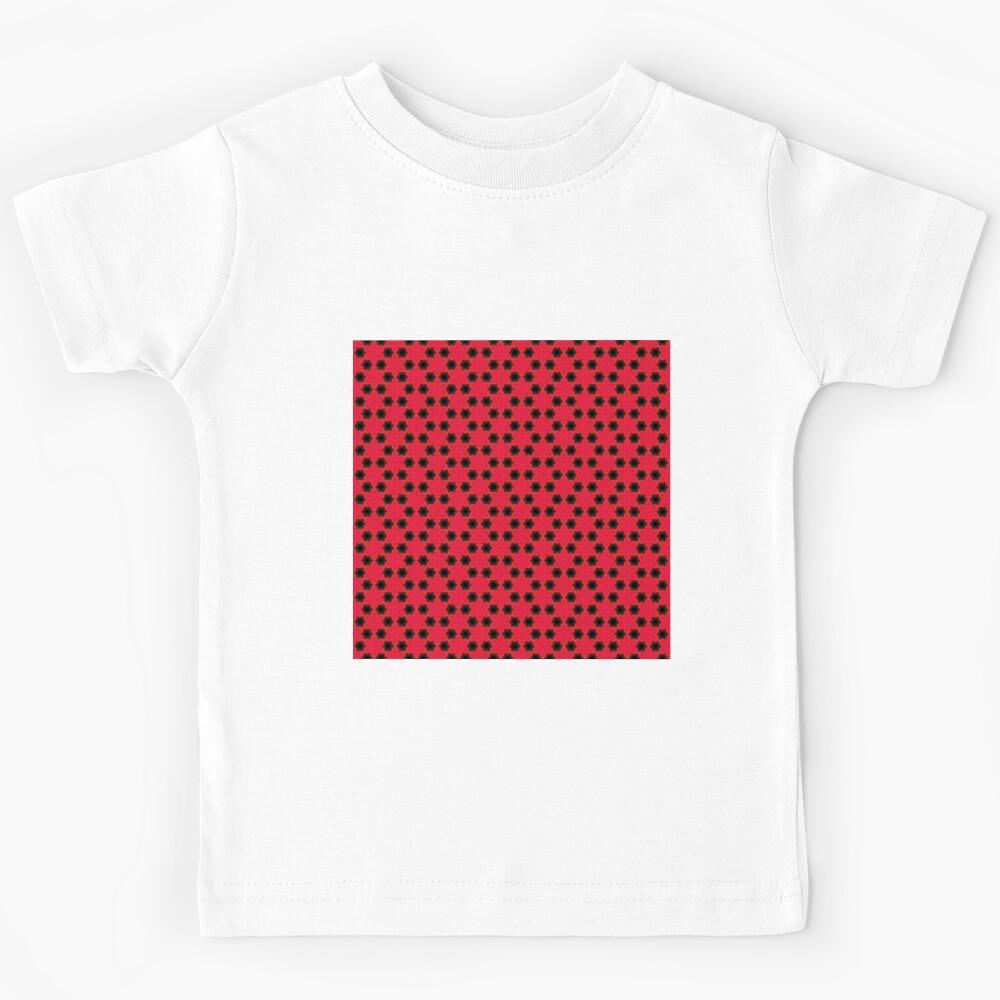 Red Flowers Pattern Kids T-Shirt 120
