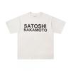 T-shirt Coton Surdimensionné Homme Avec Impression Graphique Satoshi Lavage Vintage Hip Hop Streetwear Manches Courtes