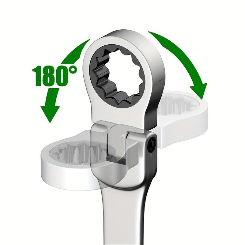 1Set Industrial Adjustable Ratchet Wrench Set Complete Chrome Vanadium Steel Quick Release Torx Head for Heavy Duty