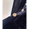 Women's Velvet Stand Collar Top – Elegant Slimming Long Sleeve for Autumn/Winter 2026