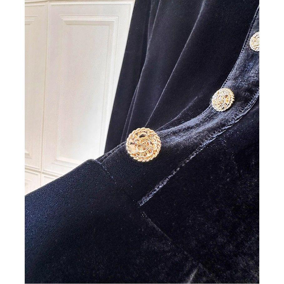 Women's Velvet Stand Collar Top – Elegant Slimming Long Sleeve for Autumn/Winter 2026