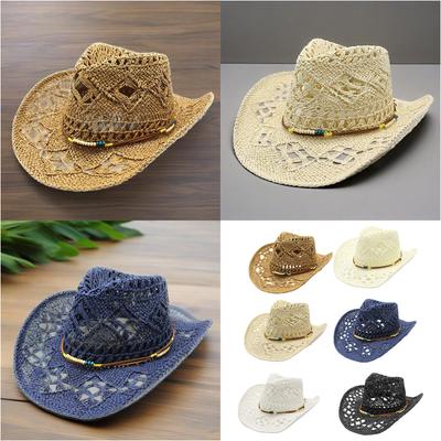 Fashionable Wide Brimmed Sun Hat With Openwork Braided Design Lightweight Paper Straw For Women Men Outdoor