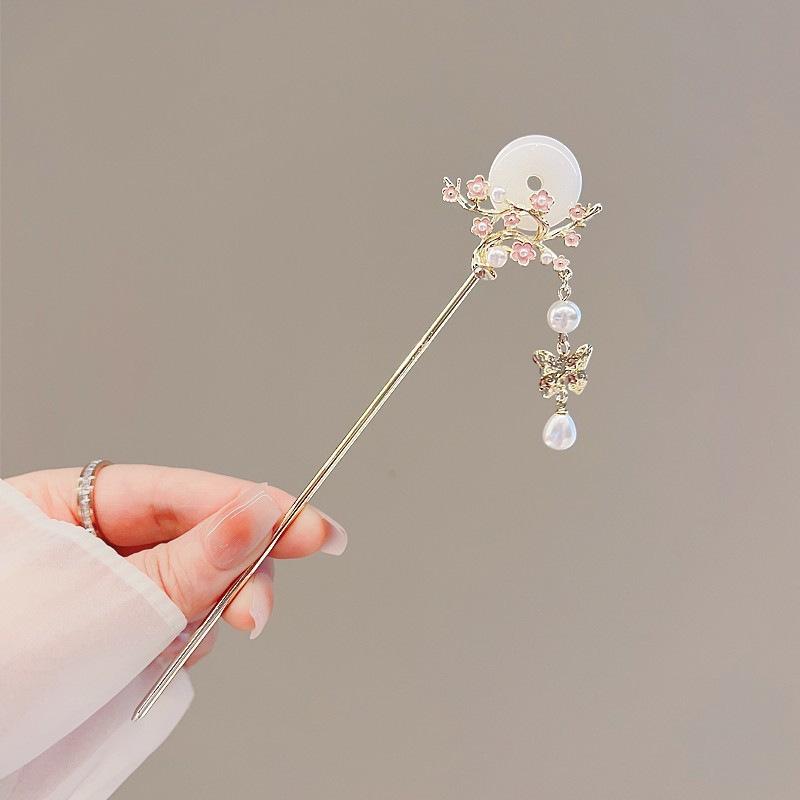 1Pc New Chinese Tassel Flower Hairpin Chinese High-end Female Antique Pan Head Hairpin Hairpin Hanfu Cheongsam Hair Accessories
