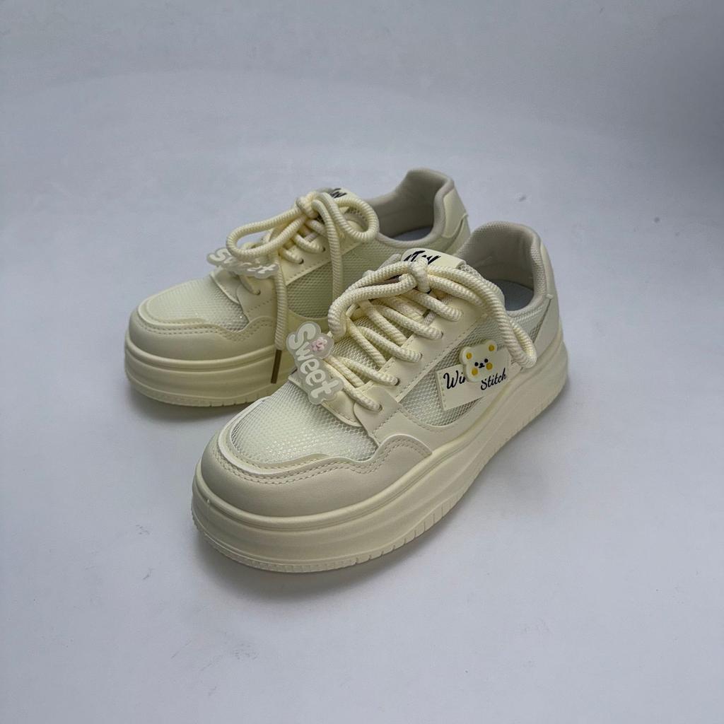 9 Spring little white shoes new mesh female students thick-soled heightening sports board shoes casual