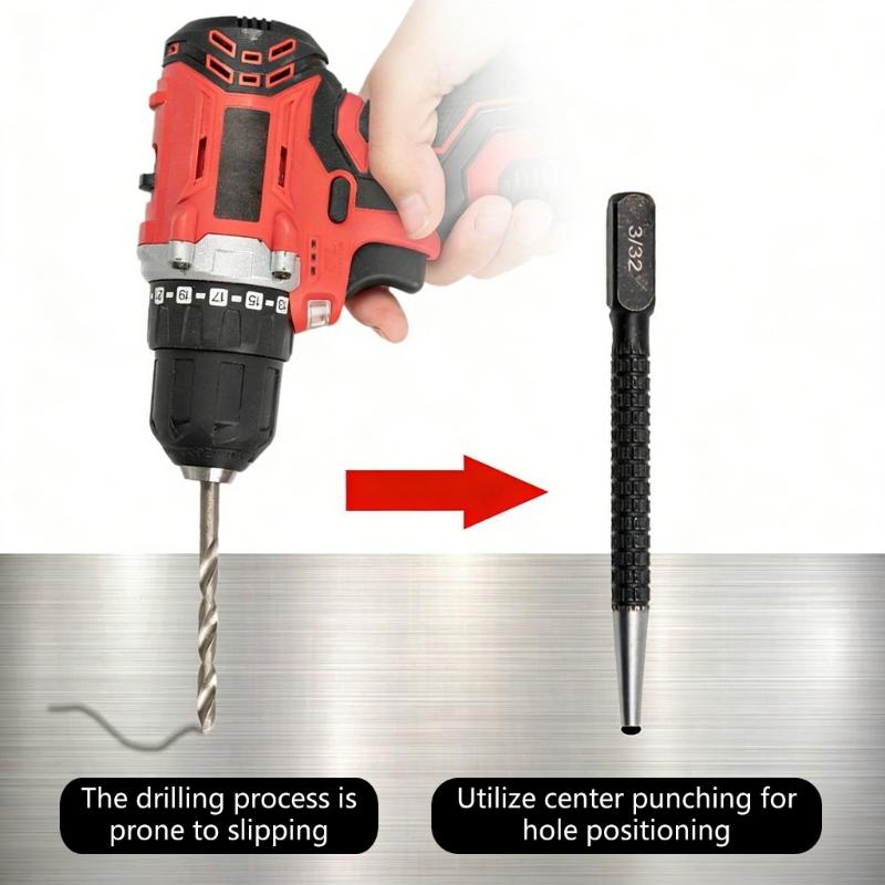 Professional Center Punch Center Hole Punch for Furniture Assembly Metal Fabrication and Home Repair Tasks