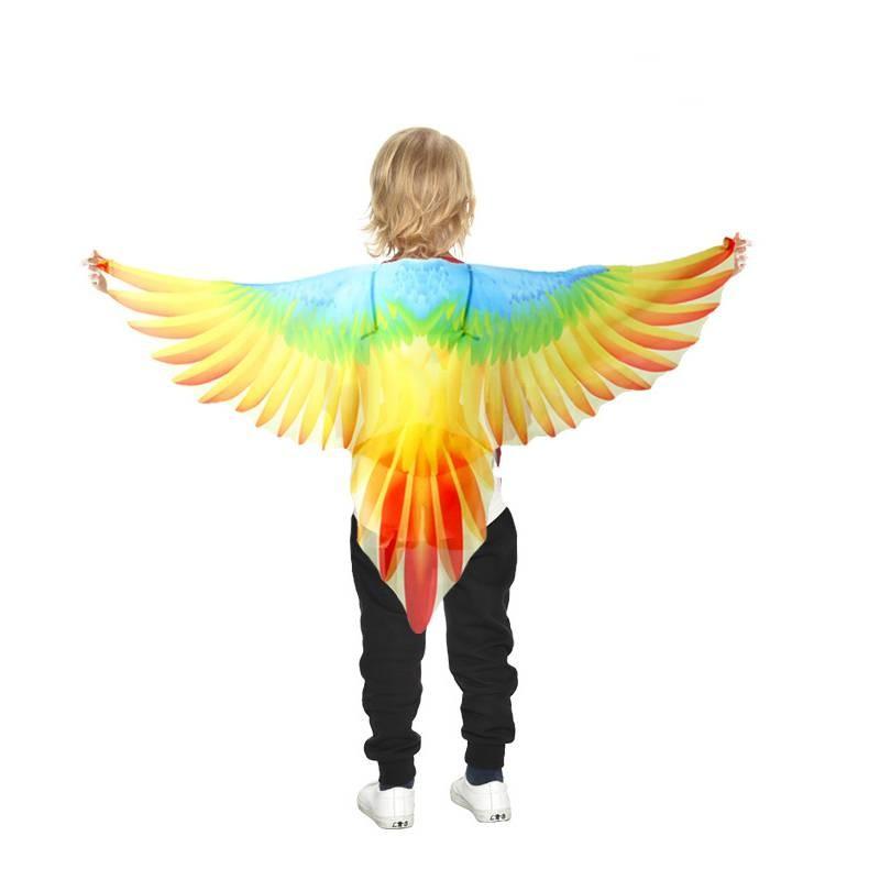 Colorful Kids Parrot Wings Cape And Bird Headpiece Ideal For Halloween And Christmas Celebrations