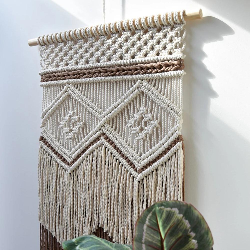 Bohemian Wandbehang Wandteppich Makramee Wanddeko Traumfänger Handgefertigte Handarbeit Für Schlafzimmer Wohnzimmer Dekor D40 x 70cm