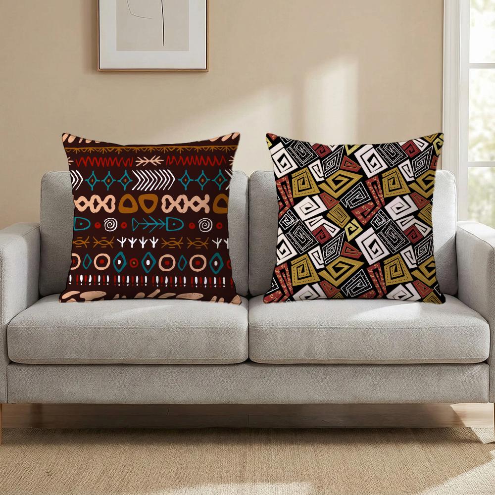 Afrykański Plemienny Etniczny Wzór Poszewka na Poduszkę Wielofunkcyjna Poszewka na Poduszkę do Domu i Samochodu - Dwustronna, Miękka i Trwała do Codziennego Użytku