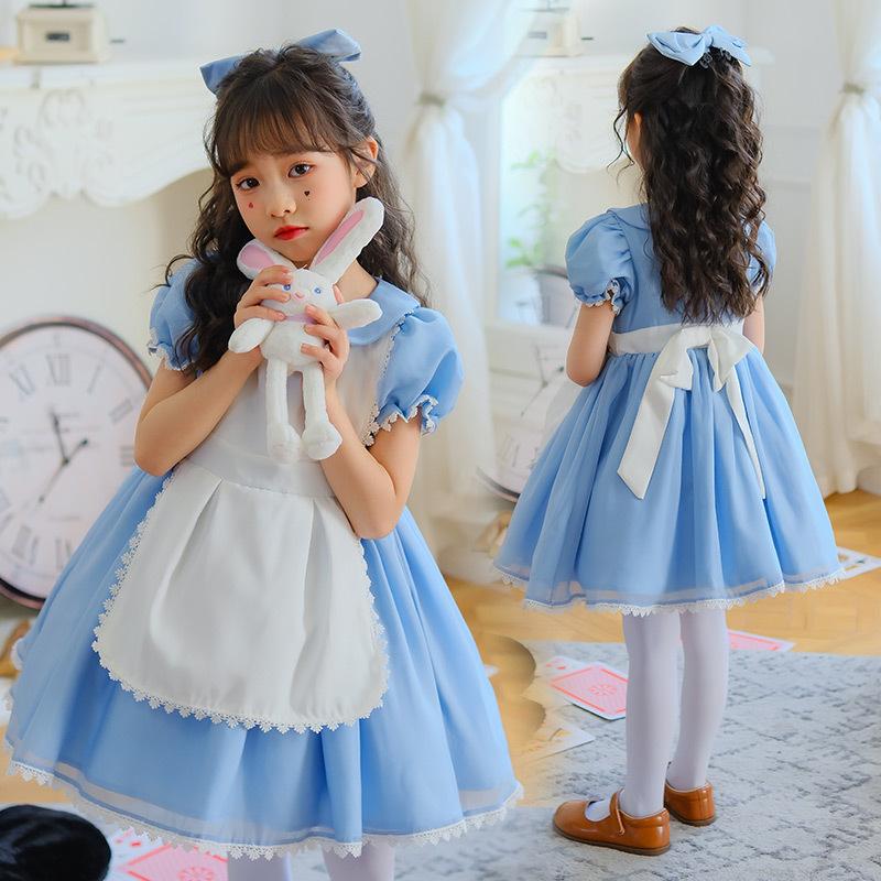 Blue Alice Maid Outfit Children's Day Stage Show Girls Princess Dress Girls Performance Costume