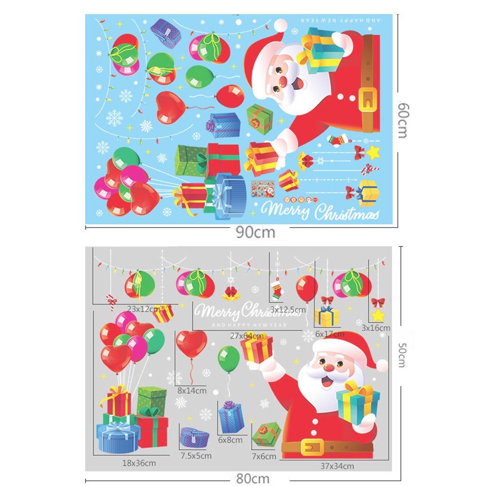 PVC Window Sticker Santa Claus Glass Sticker Fashion Xmas Decal  Shopping Mall