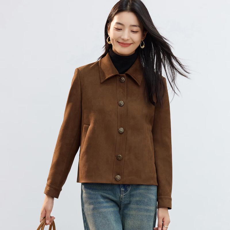Women's Versatile Faux Suede Lapel Jacket