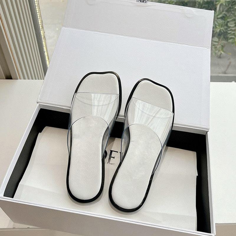 Fashion women transparent slippers flat heel strange open toe flip flops ladies clear beach slides shoes woman sandalias pantuflas mujer