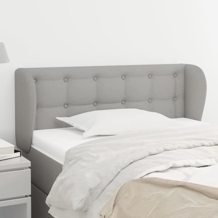 VidaXL Headboard with Ears Light Grey 103x23x78-88 Cm Fabric3117568