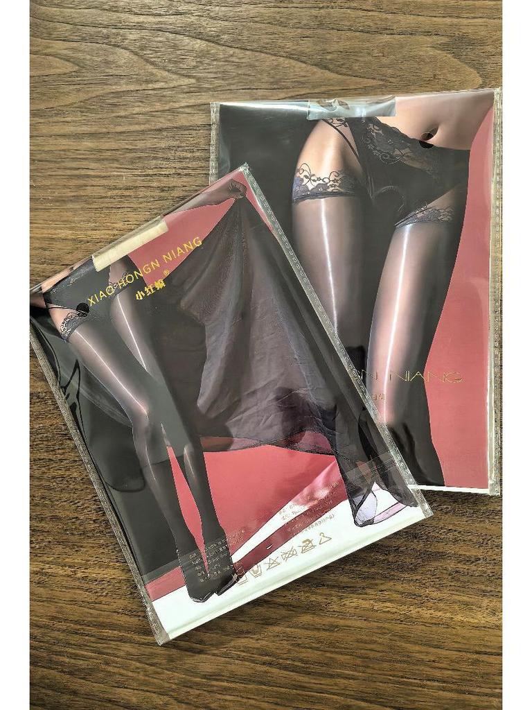Sheer Mesh High-Waist Hip-Lift Panties with Silky Open-Crotch Stockings
