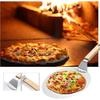 Pizza Peel 10 Inch Stainless Steel Pizza Paddle and Turner with Long Foldable Wooden Handle Pizza Spatula, Pizza Peel for Bread Oven and Grill Non