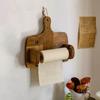 Natural Wood Roll Paper Holder Cutting Board Shape Wall Mounted Toilet Paper Holder Vintage Rustic Paper Towel Holder Bathroom
