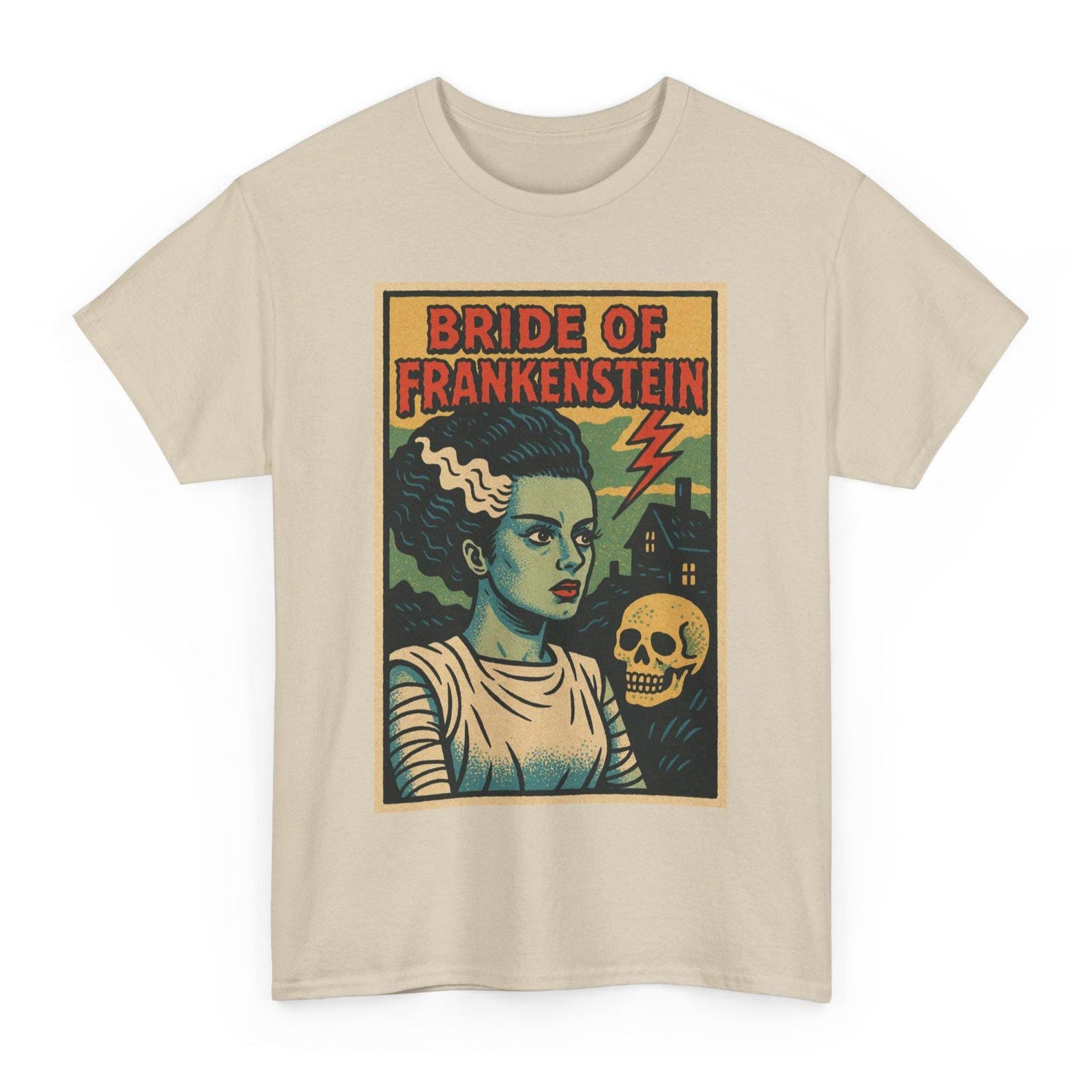 Bride of Frankenstein T-Shirt: Retro Comic Gothic Horror Tee S