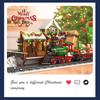 Non-Toxic New Creative Christmas Train Station Architectural Scenery Building Blocks Bricks Model Assembly Diy Toys For Kid Christmas Gift