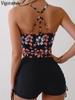 Vigoashely 2024 Sexy Black Strapped Bikini Set High Waist Push UP Swimsuit Women Backless Swimwear Biquinis Summer Bathing Suit