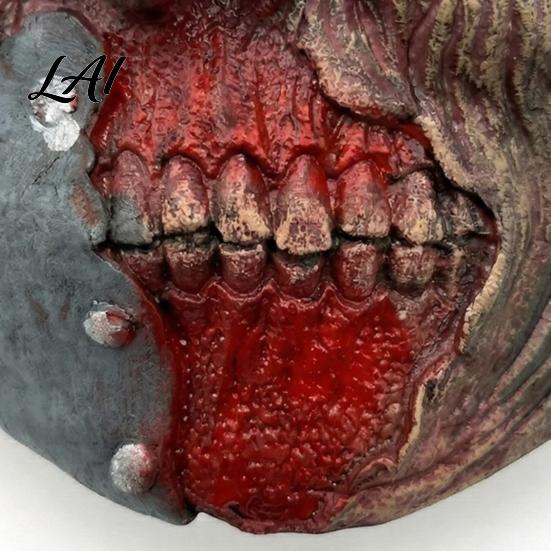 Transparent Eye Hole Mask Halloween Mask Realistic Rotting Zombie Costume Breathable PU Foam Easy to Wear Horror Face for Scary Haunted House