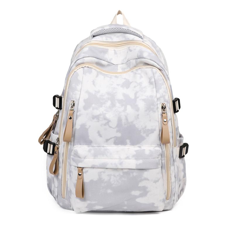 

Tie-Dye Backpack Junior High School Students Lightweight Schoolbag Large Capacity Backpack Style1 белый