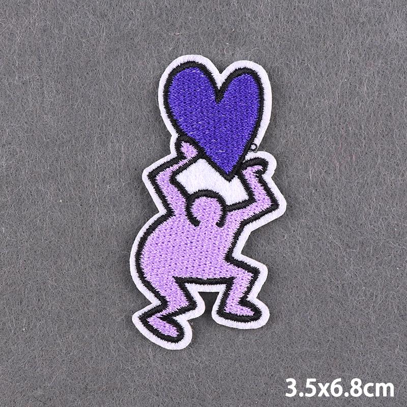 Purple Style Iron On Patch Thermoadhesive Patches For Clothes Anger Baby Girl Embroidery Patch For Hat/T-Shirt Fusible Sewing