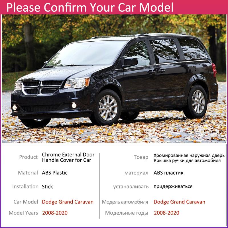 For Dodge Grand Caravan MK5 2008~ Chrome Door Handle Cover Car Accessories Stickers Trim Set 2009 2011 2013 2015 2018