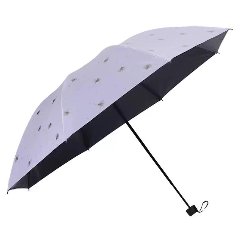Paradise Umbrella Fresh Three Foldable Umbrella Dual-Use Portable Women's Vinyl UV-Proof Parasol Sun Umbrella
