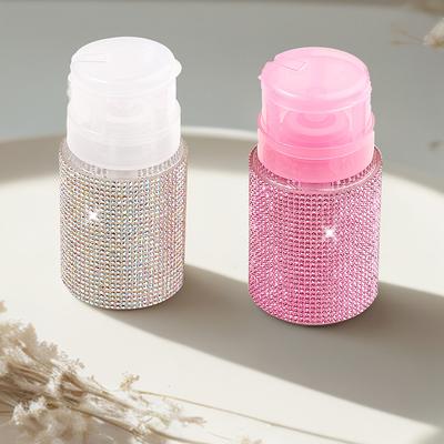 1 Adet Elmas Tırnak Doldurulabilir Şişeler Boş Bas Pompalı Dağıtıcı Nail Art Oje Sökücü Temizleyici Makyaj Şişesi Manikür Aleti